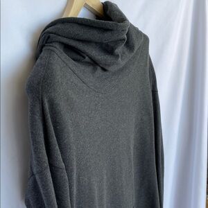 Calvin Klein Performance Charcoal Soft Gray Heather Cowl Tunic Size M